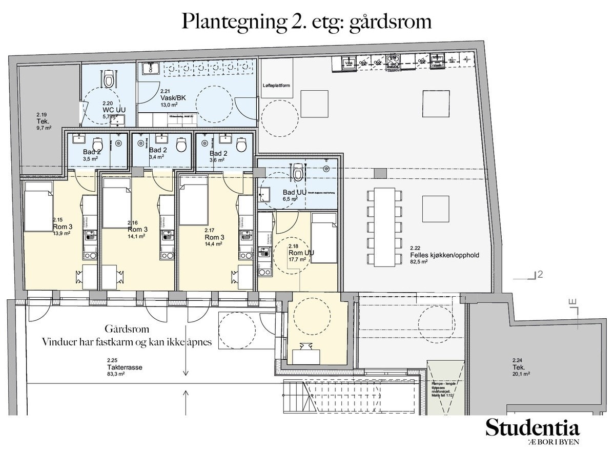 2. etasje gårdsrom Galleribilde