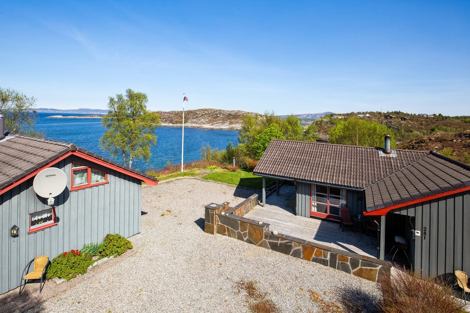 Det er meget gode solforhold med sol fra tidlig morgen til sen kveld Galleribilde