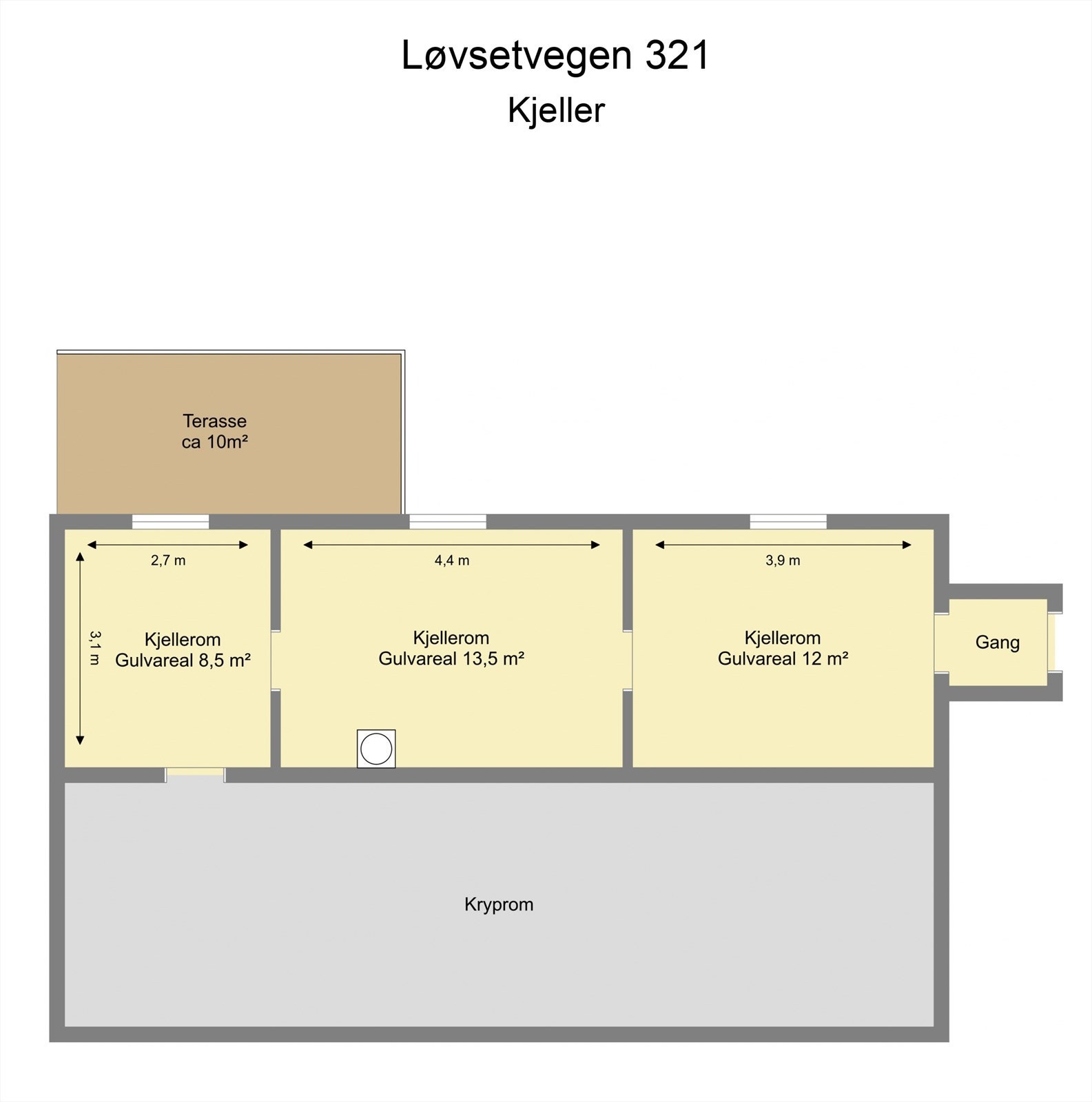 Planskisse kjeller. Galleribilde