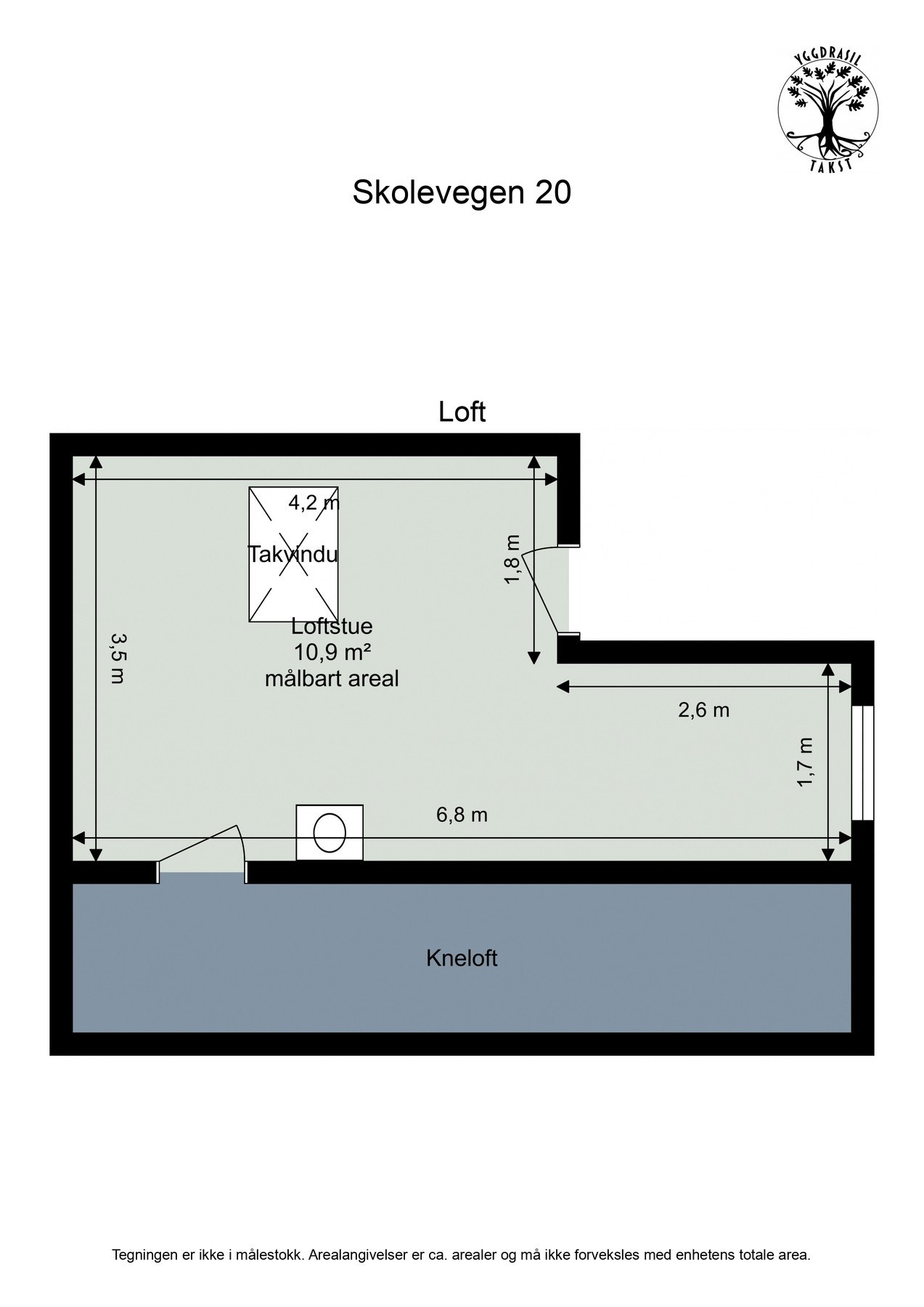 Planskisse loft. Galleribilde