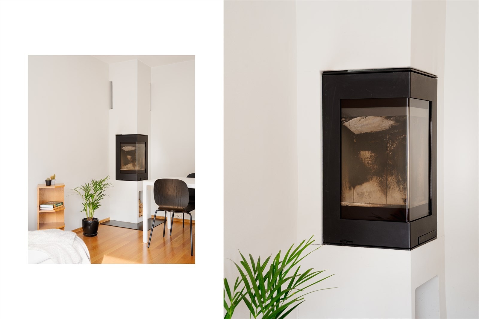 Peisovnen i stuen sørger for knitrende hygge og varme når gradestokken kryper nedover. Galleribilde