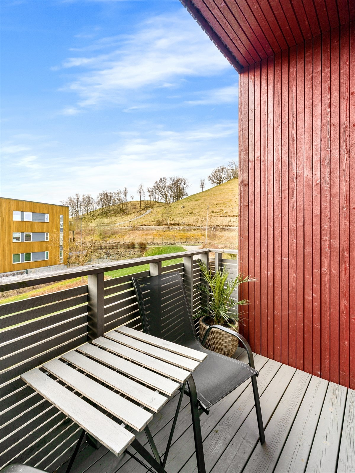 Fra stua er det dør ut til balkong. Galleribilde