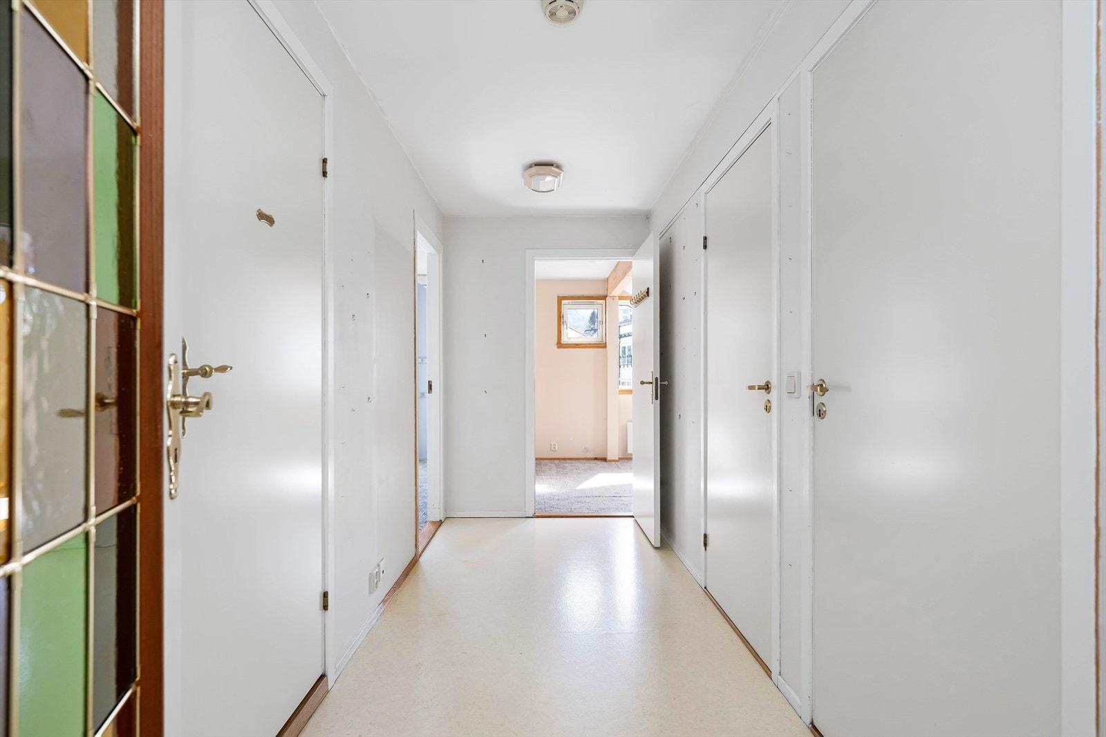 Gangen i 6. etasje binder sammen soverommene, badet og vaskerommet. Galleribilde