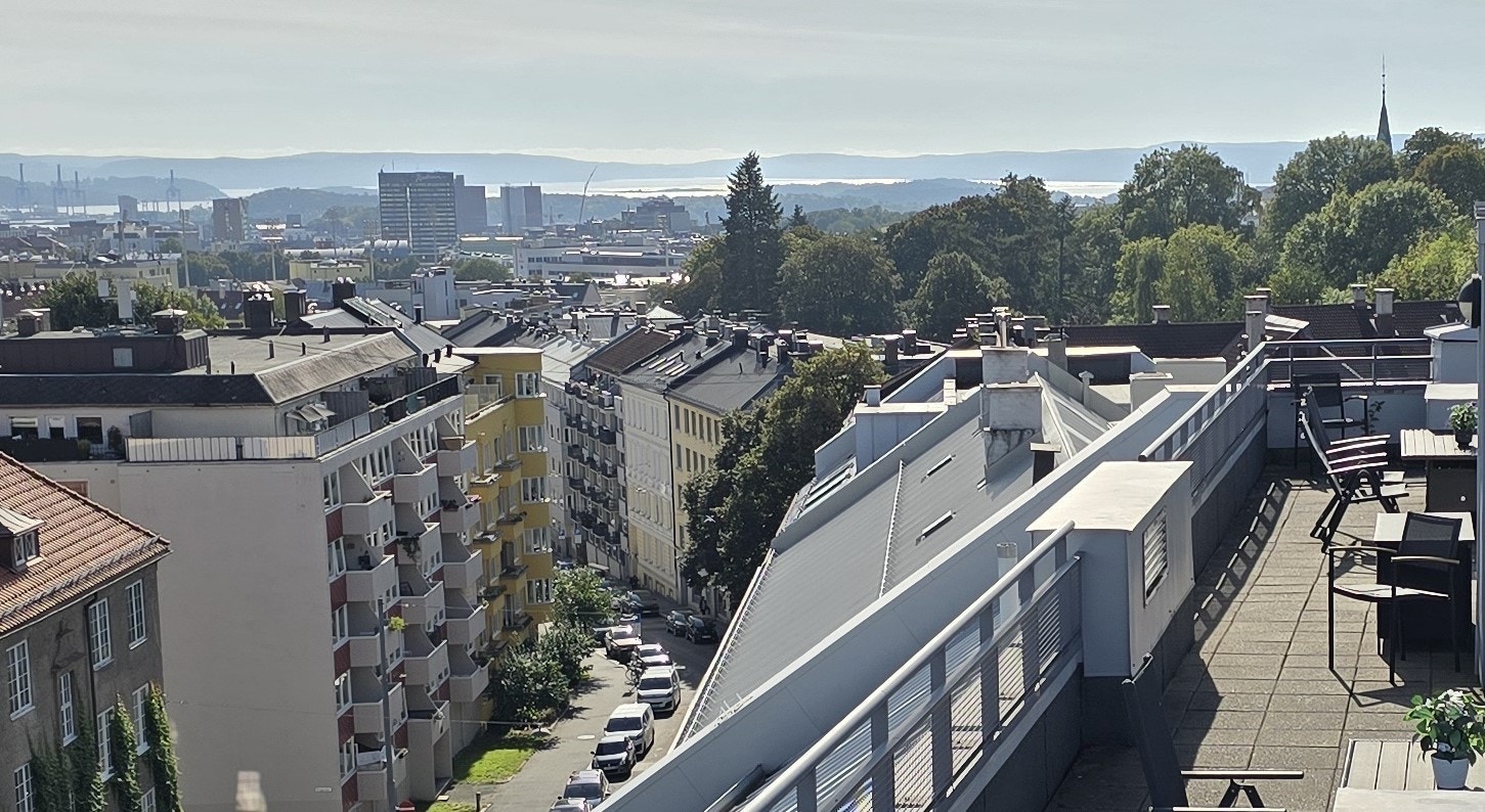 Utsikt fra takterrassen Galleribilde