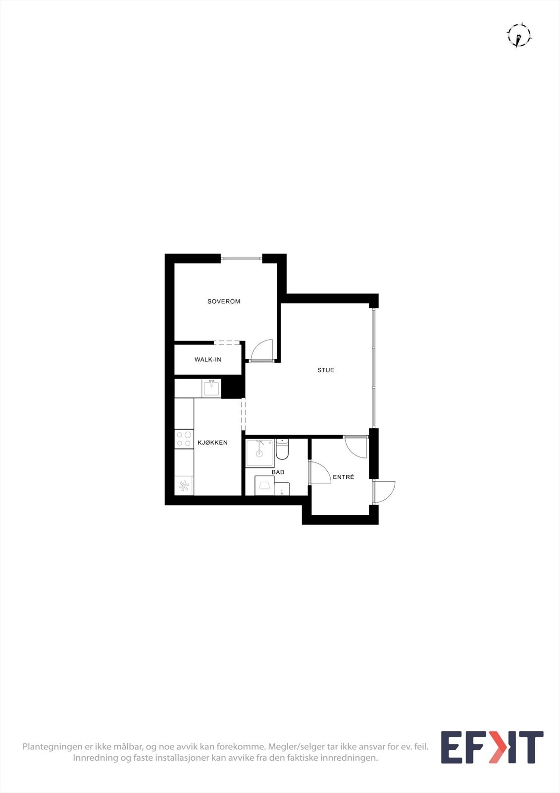 Plantegning hybel 1 Galleribilde