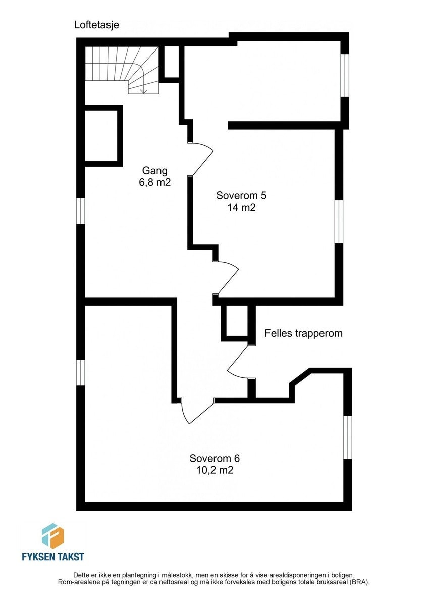3.etasje. Mulighet for egen inngang til disse to rommene. Galleribilde