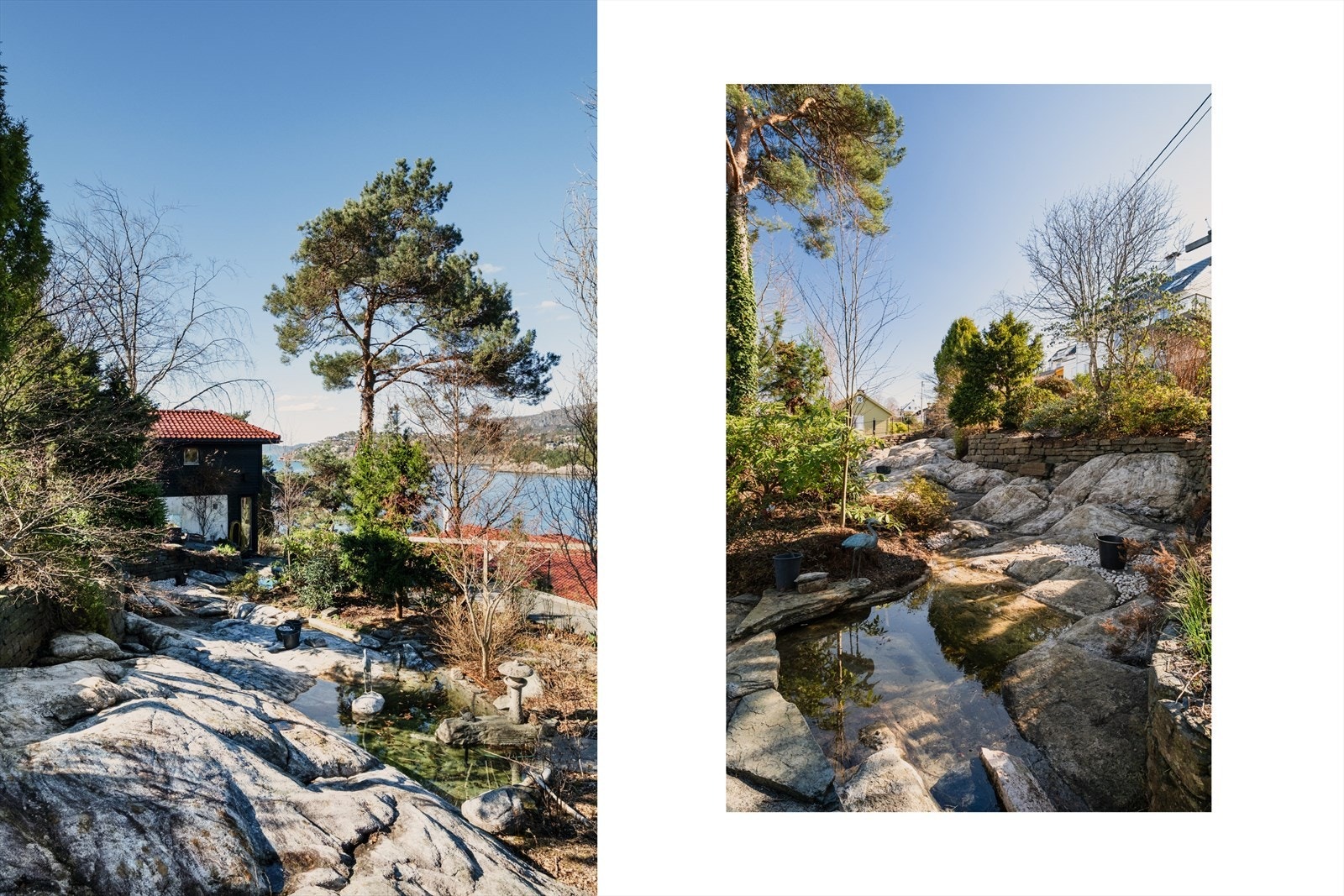 Hagen inneholder også dammer og vannspeil som en del av det helhetlige landskapsdesignet. Galleribilde