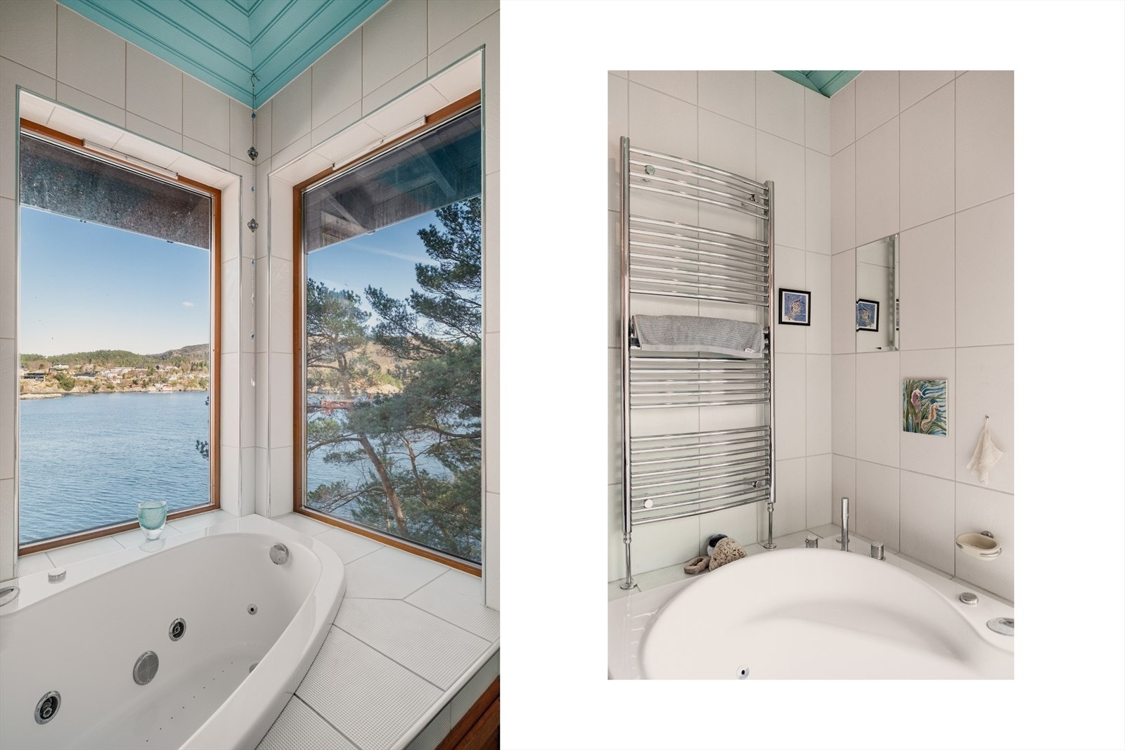 Badet har vannbåren gulvvarme, mekanisk avtrekk og håndkletørker. Galleribilde