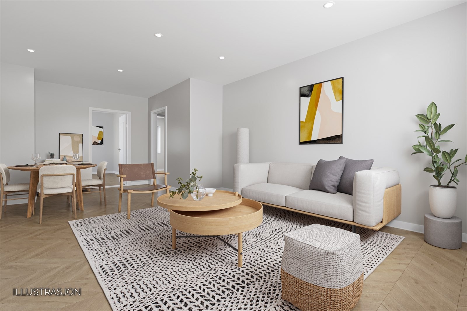 Illustrasjon/ide til ny kjøper. For øvrig er det ingen TG3 på boligen fra takstmann. Galleribilde