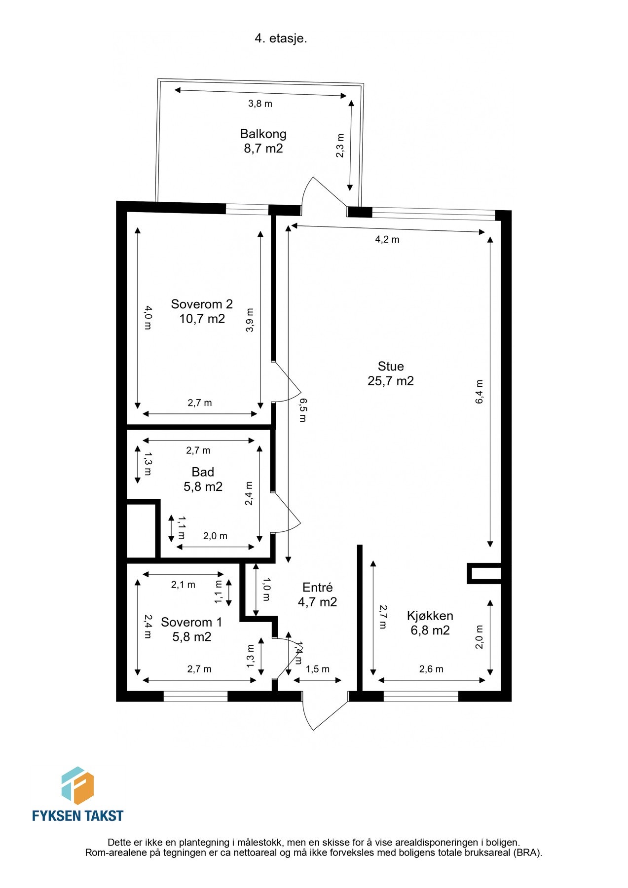 Målsatt planskisse. Galleribilde