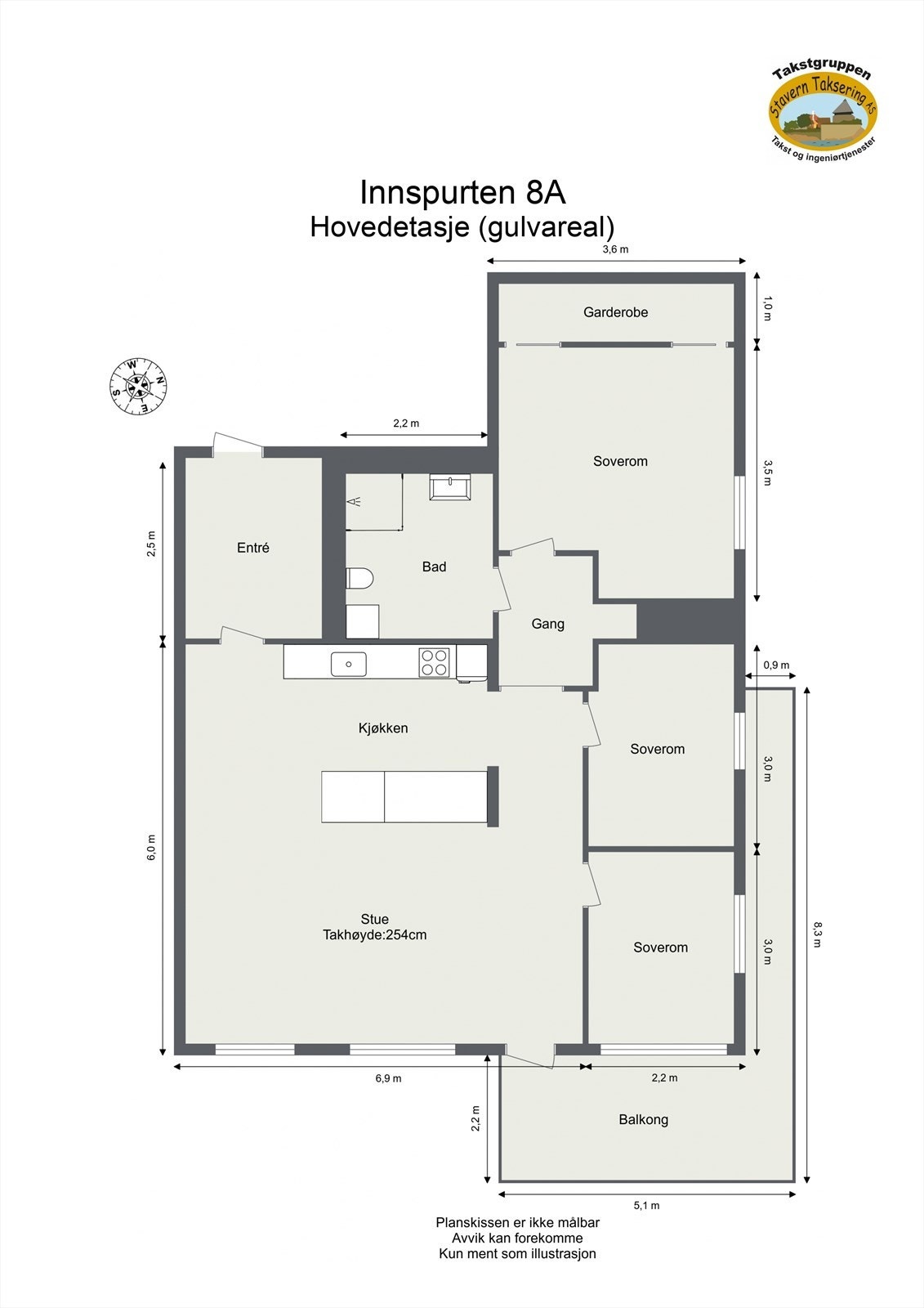 Leiligheten er på 81 m² Galleribilde