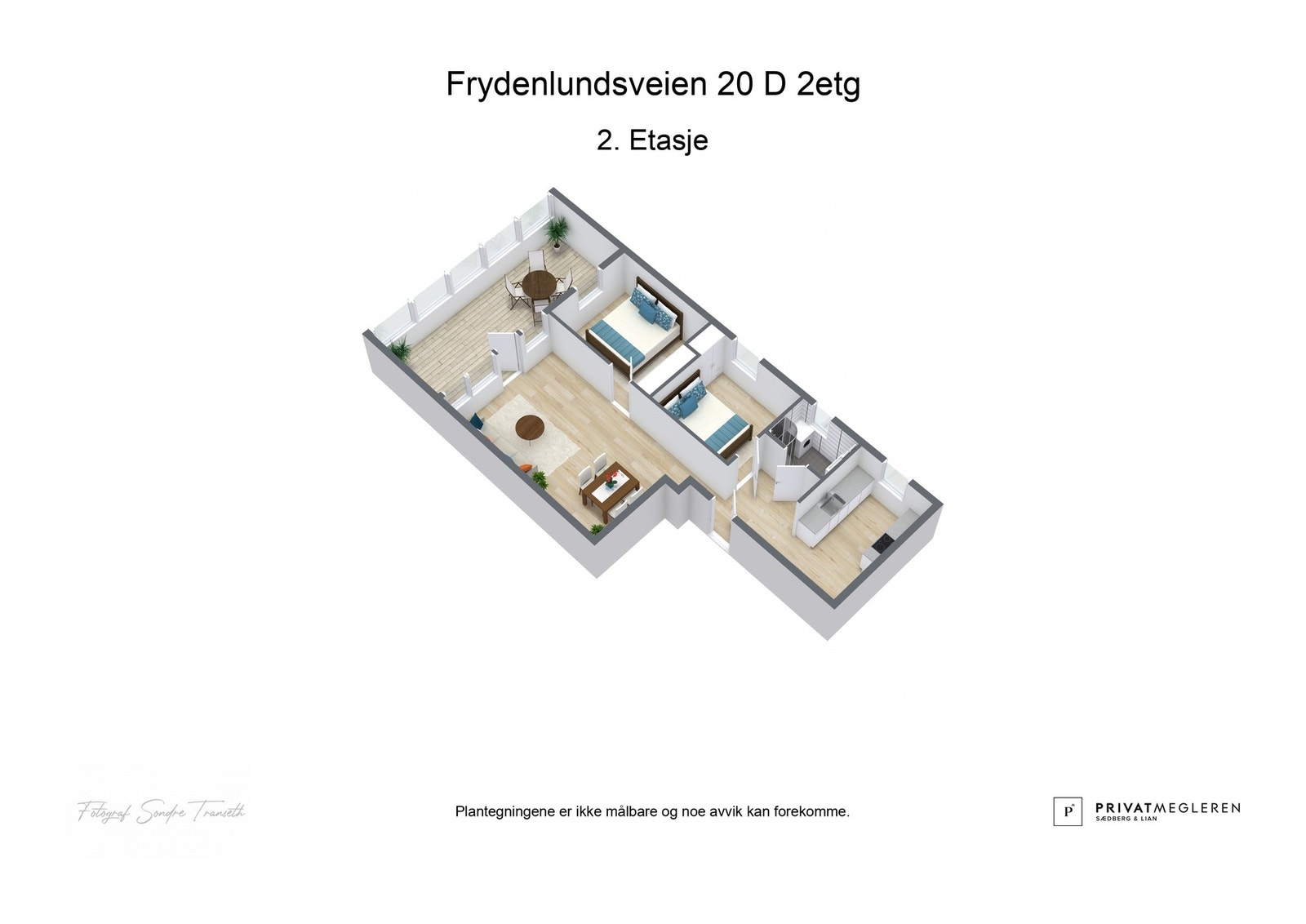 - 3D plantegning (ikke målbart) - Galleribilde