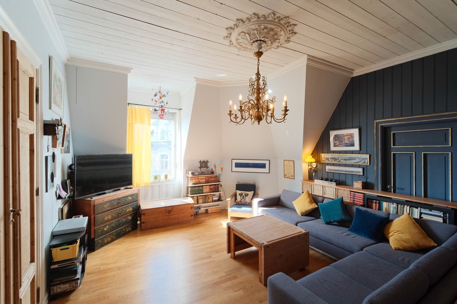 Leiligheten ligger i øverste etasje og er den eneste leiligheten i 4. etasje Galleribilde