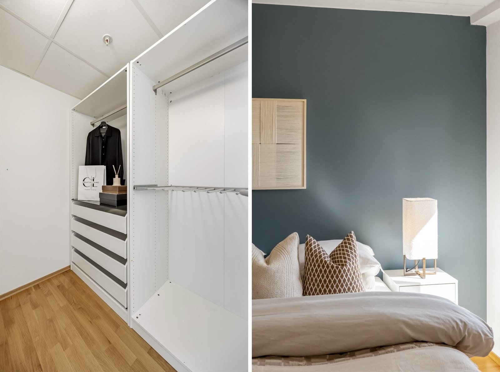 Walk-in closet direkte fra soverommet. Galleribilde