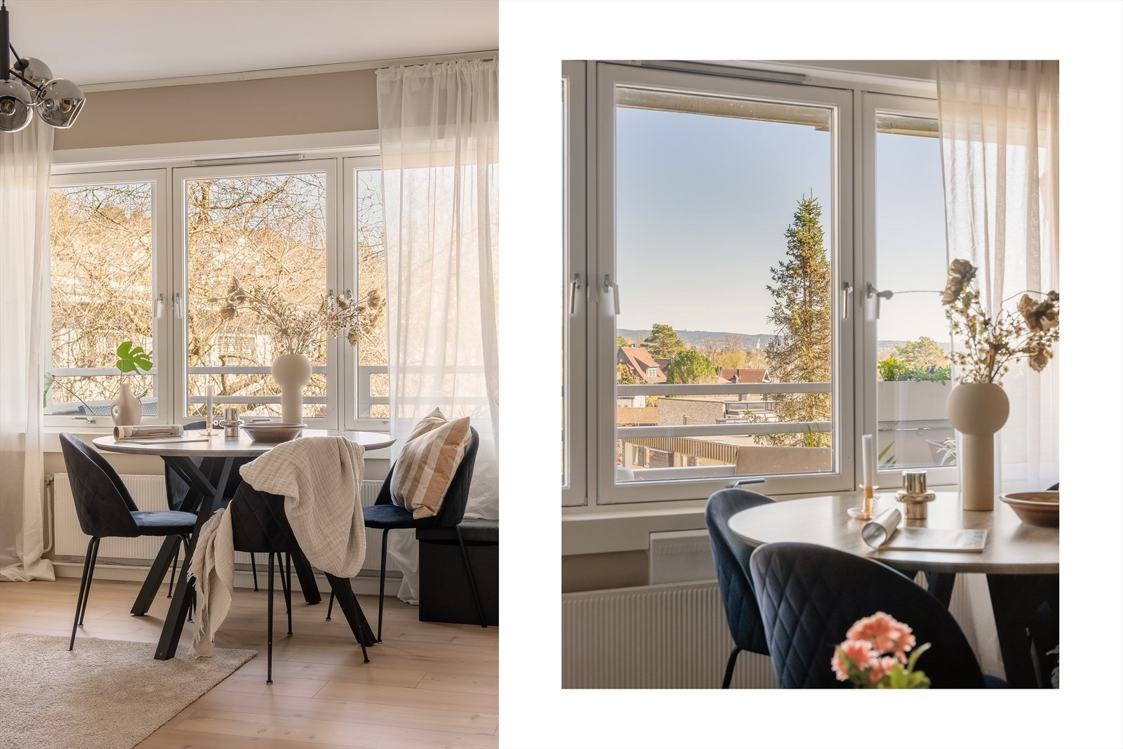 Innvendig møtes du av store vindusflater og delikate fargetoner, som skaper en god atmosfære. Galleribilde
