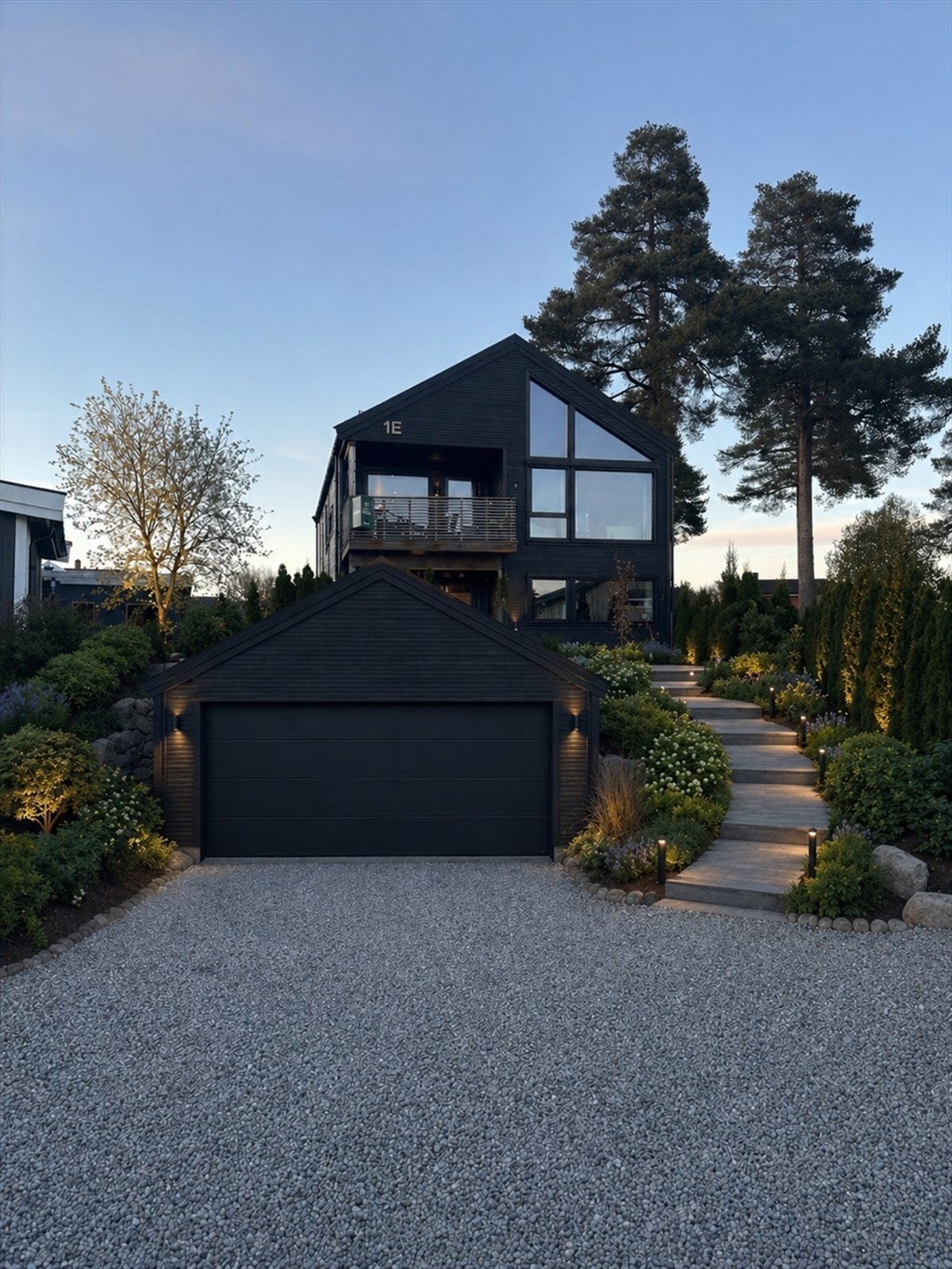 Eiers tenkte plassering av garasje på tomten for å gi et ca bilde av hvordan det kan se ut (KI-generert av eier). Galleribilde