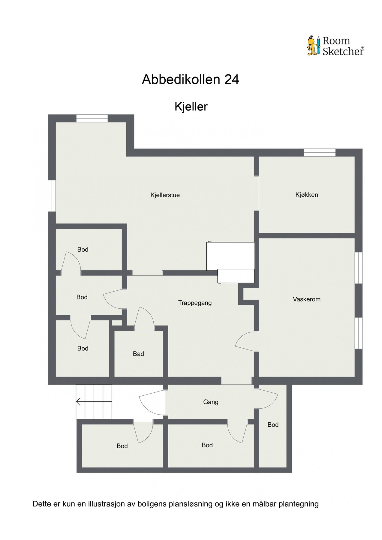 Plantegning kjeller. Galleribilde