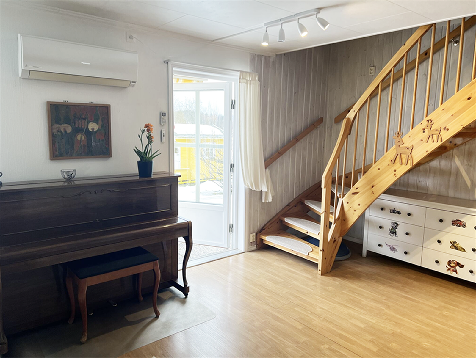 En luft-til-luft-varmepumpe sørger for effektiv oppvarming. Galleribilde