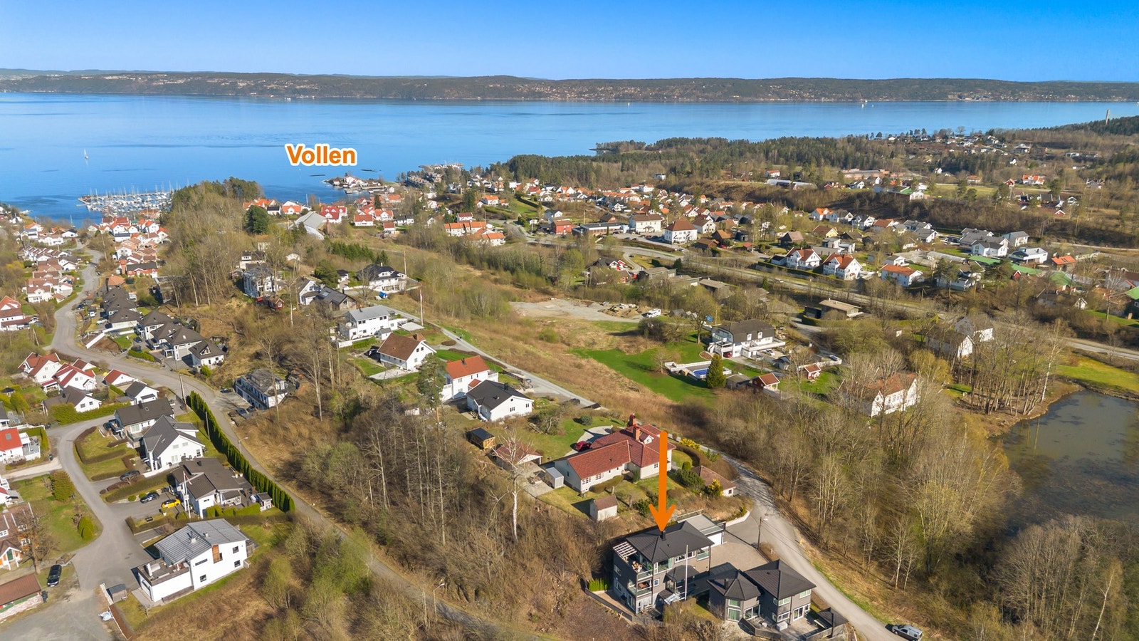 Luftfoto av et boligområde Galleribilde