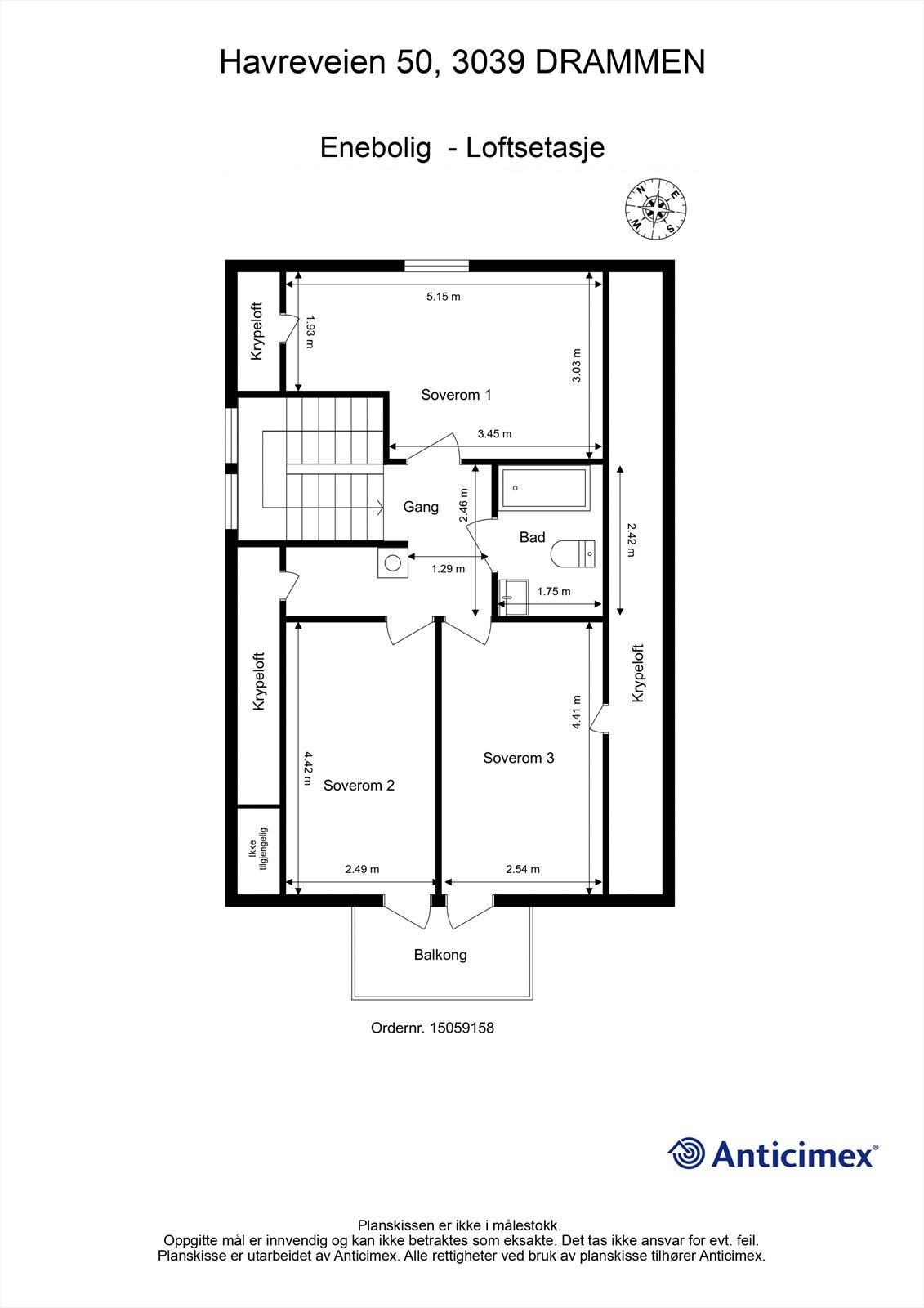 Plantegning loftetasje Galleribilde