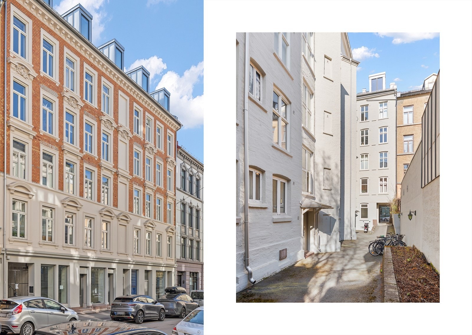 Hyggelig bakgård med klassisk bygårdsbebyggelse som gir en skjermet og rolig atmosfære midt i byen. Galleribilde