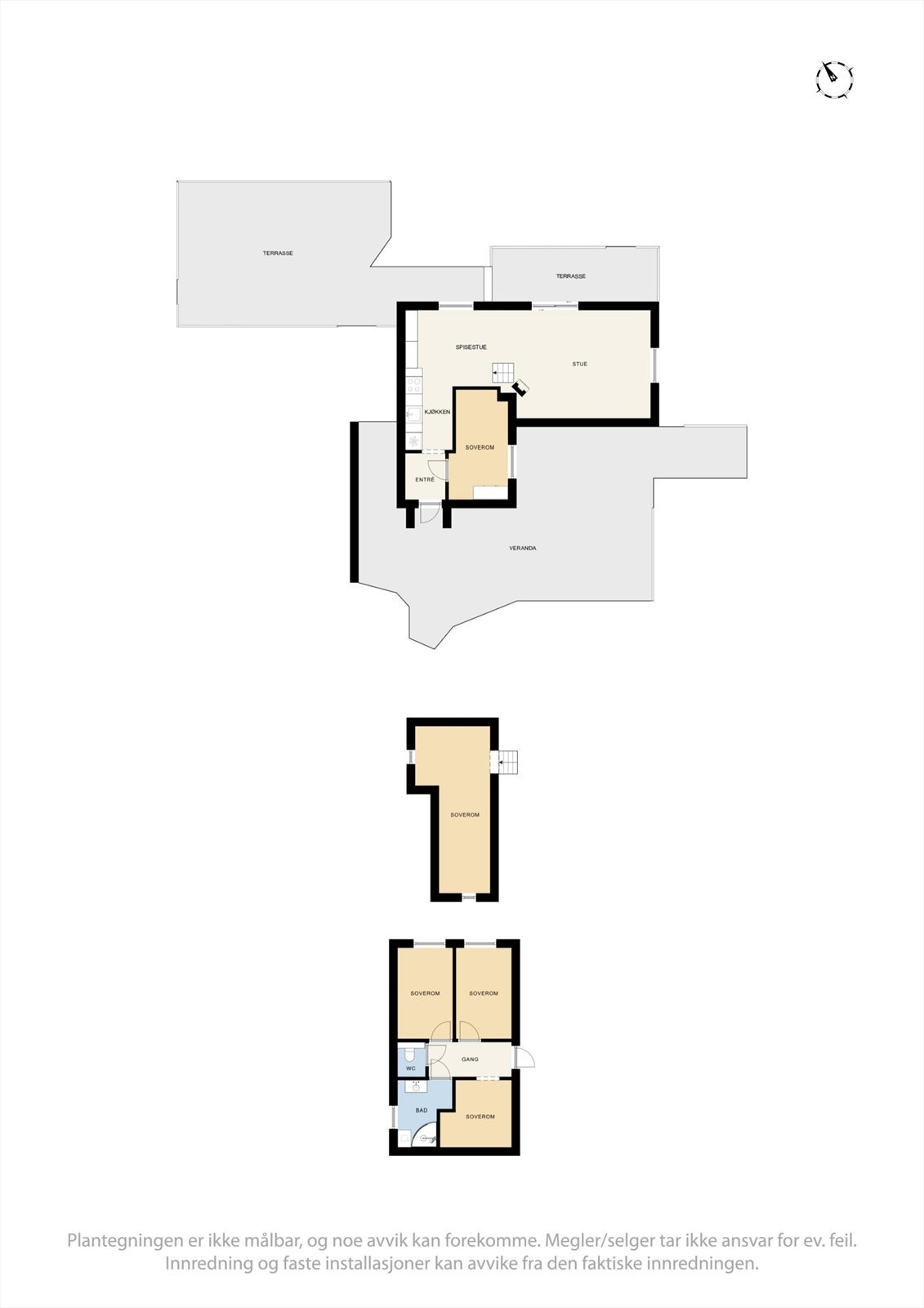 Plantegninger hytte, hems/nøst og anneks Galleribilde