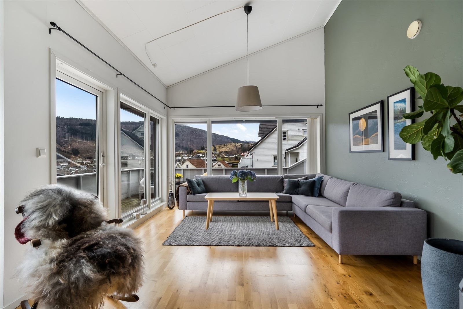 Lys stue og innbydende med utgang til terrasse. Galleribilde