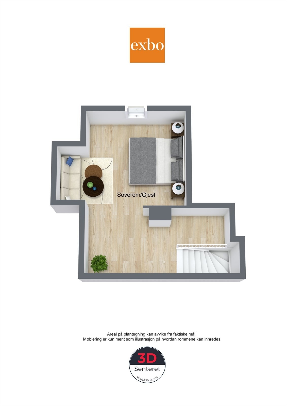 Plantegning loftsetasje. Galleribilde