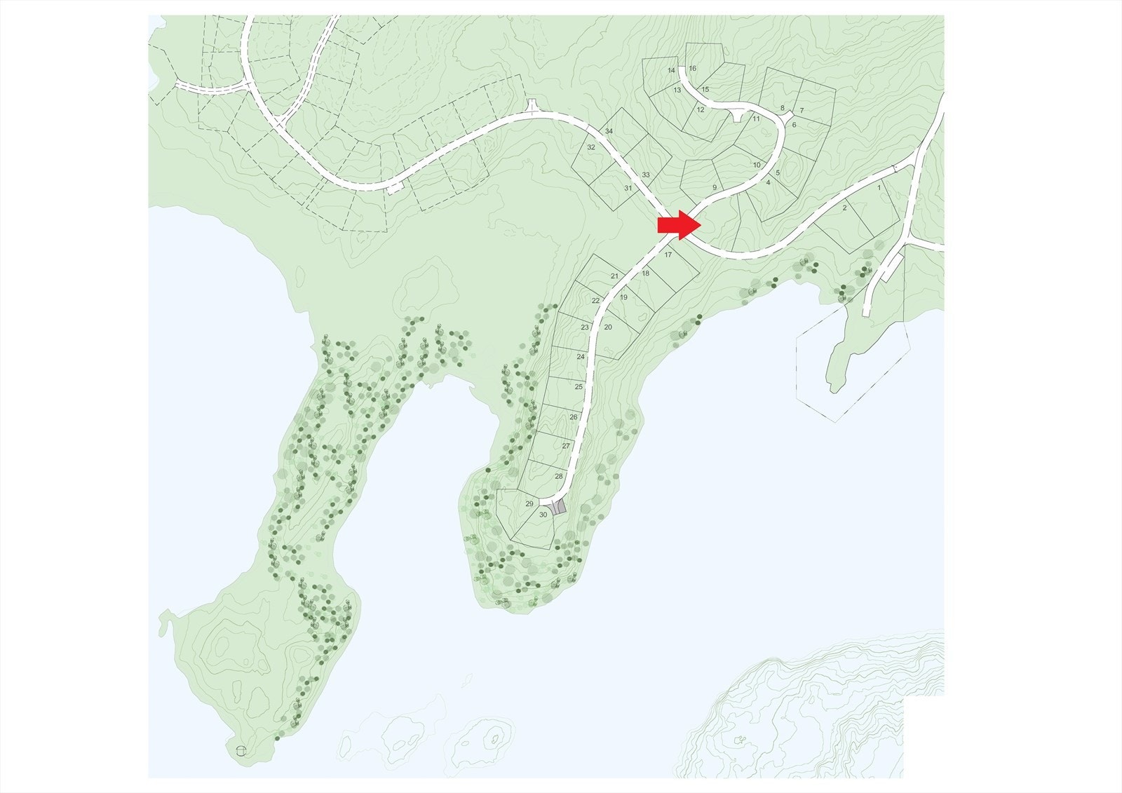 Tomt visningshytte. Galleribilde