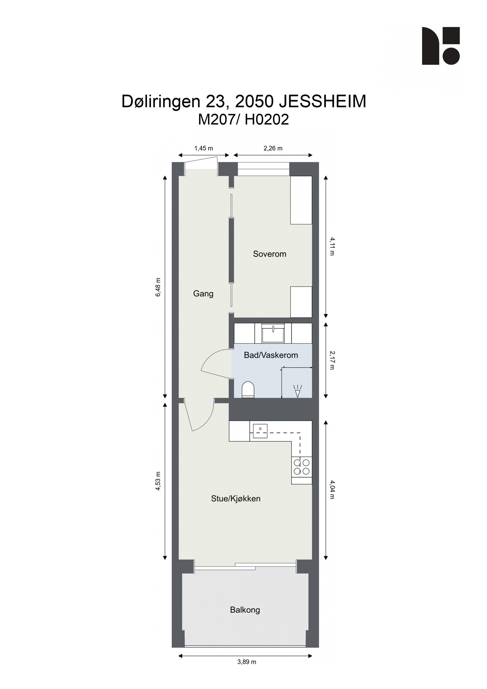Plantegning, M207 Galleribilde