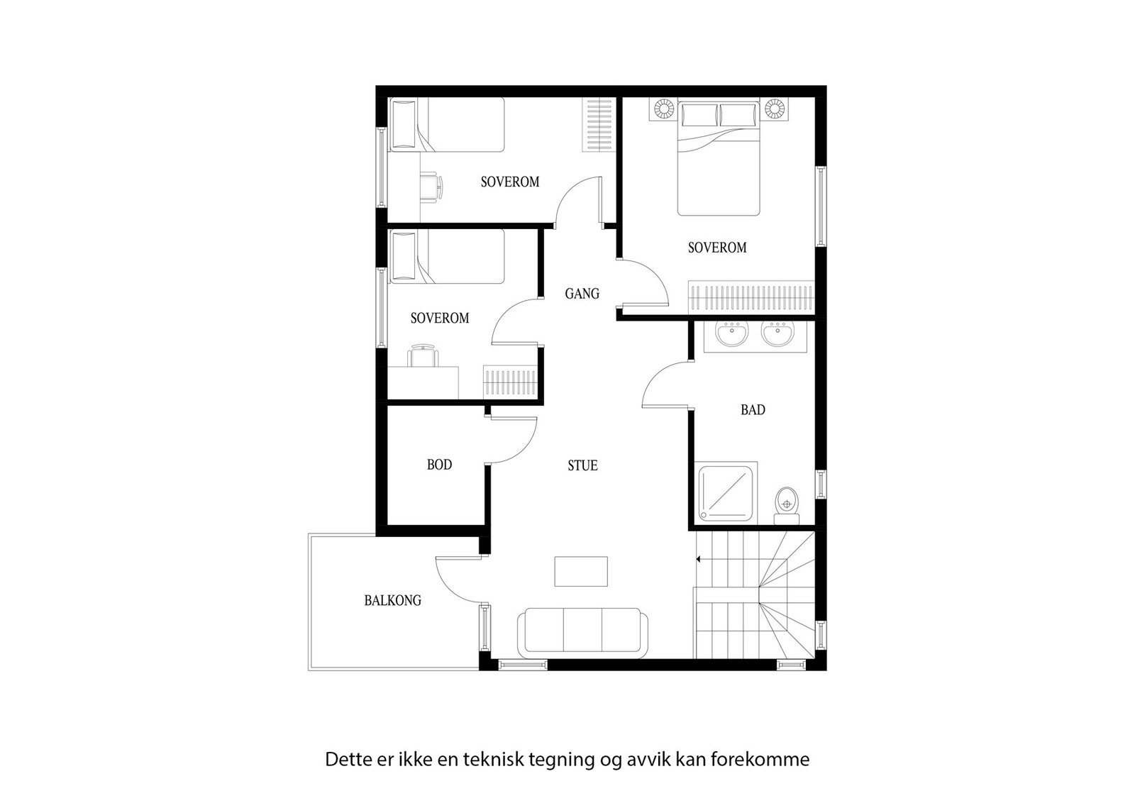 Planløsning 2. etg Galleribilde