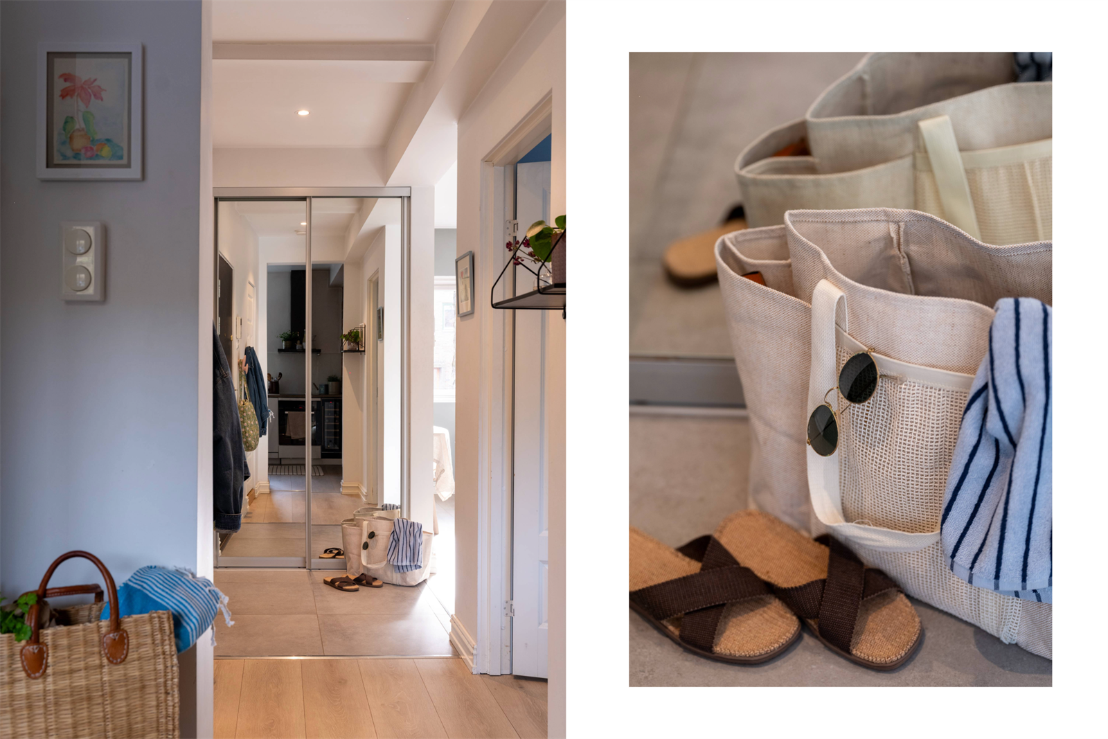 Det er også en stor skyvedørsgarderobe i entreen Galleribilde
