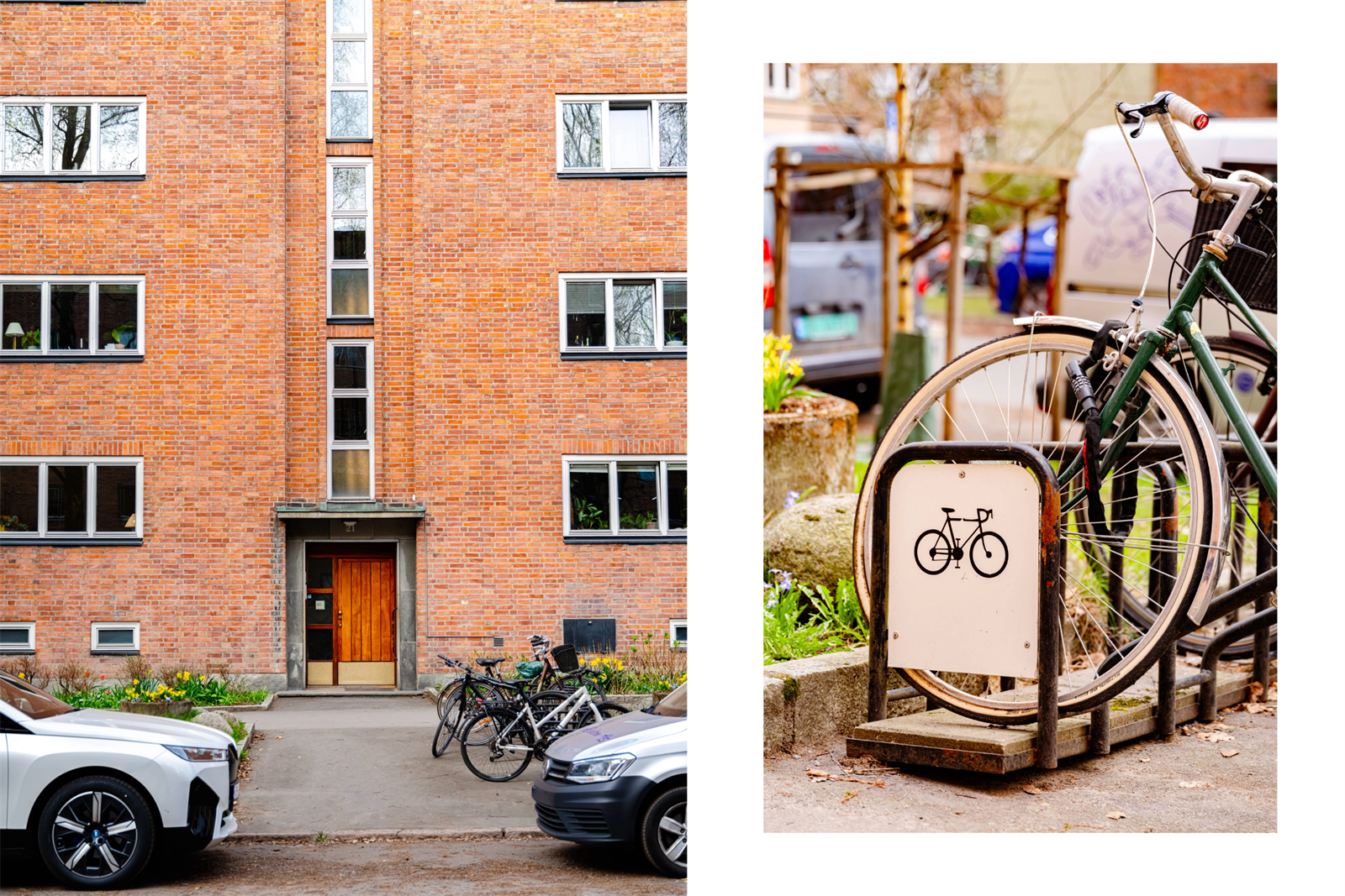 "Praktisk med eget sykkelskur i sameiet, med sykkel kommer du effektivt overalt i byen. Vi har pleid å sykle til Nydalsdammen for å bade" - Selger Galleribilde
