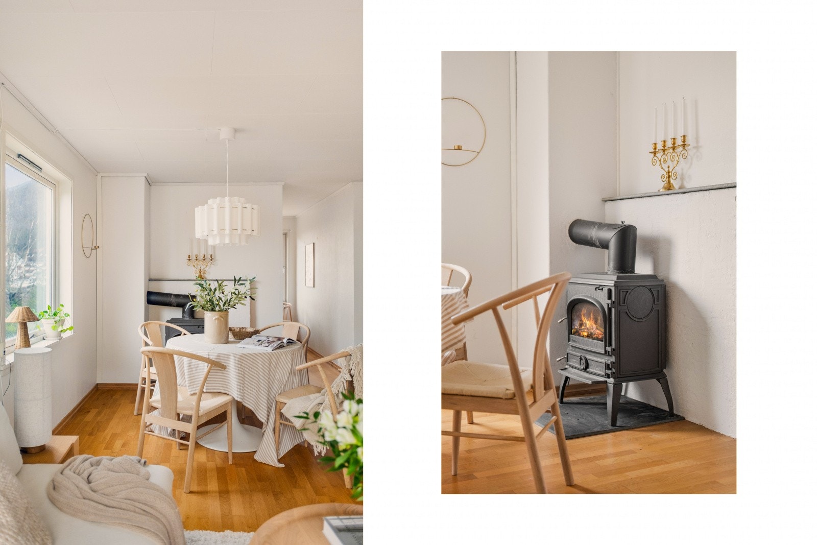 Vedovnen i stuen er en effektiv og hyggelig tilleggsvarmekilde på kalde dager. Galleribilde