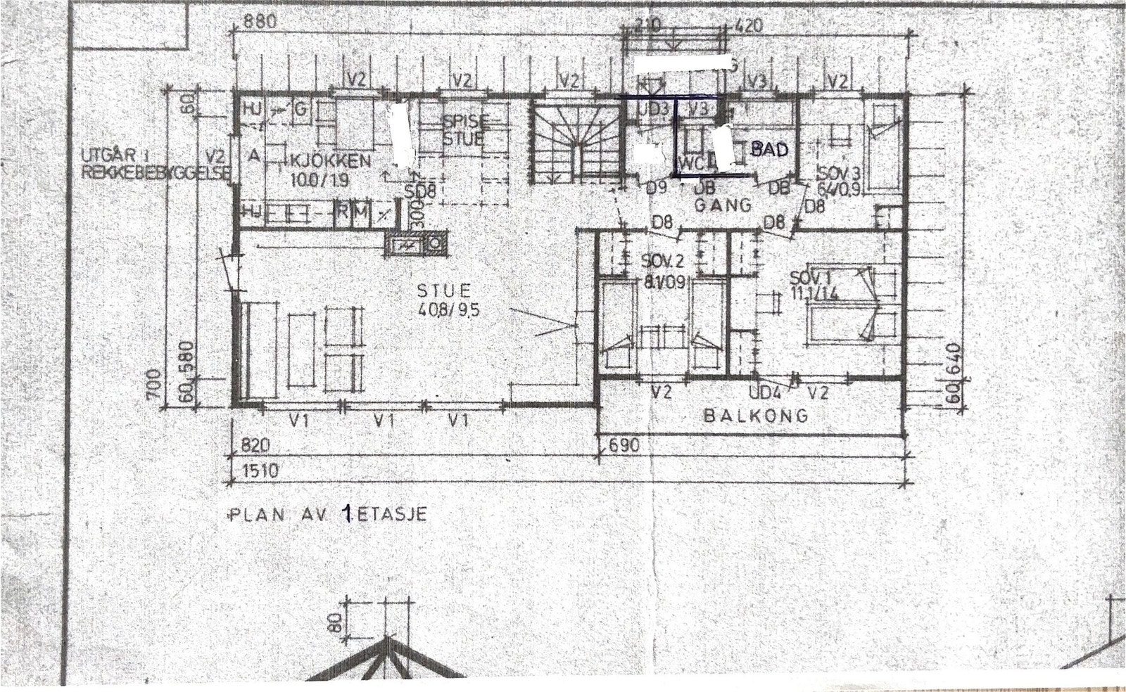 Plantegning av 1. etasje. Galleribilde