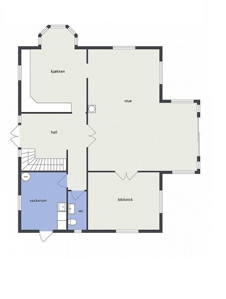 Plantegning 1. etasje Galleribilde