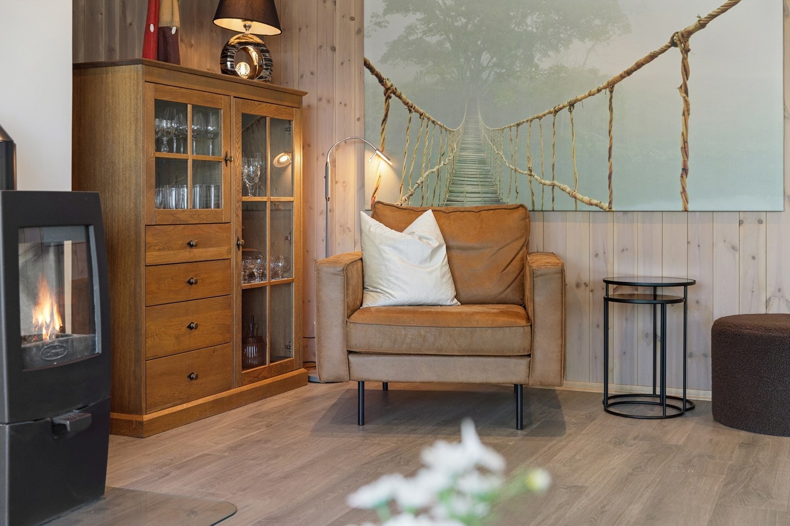 Her har man også plass til å innrede med vitrineskap og en lesekrok. Galleribilde