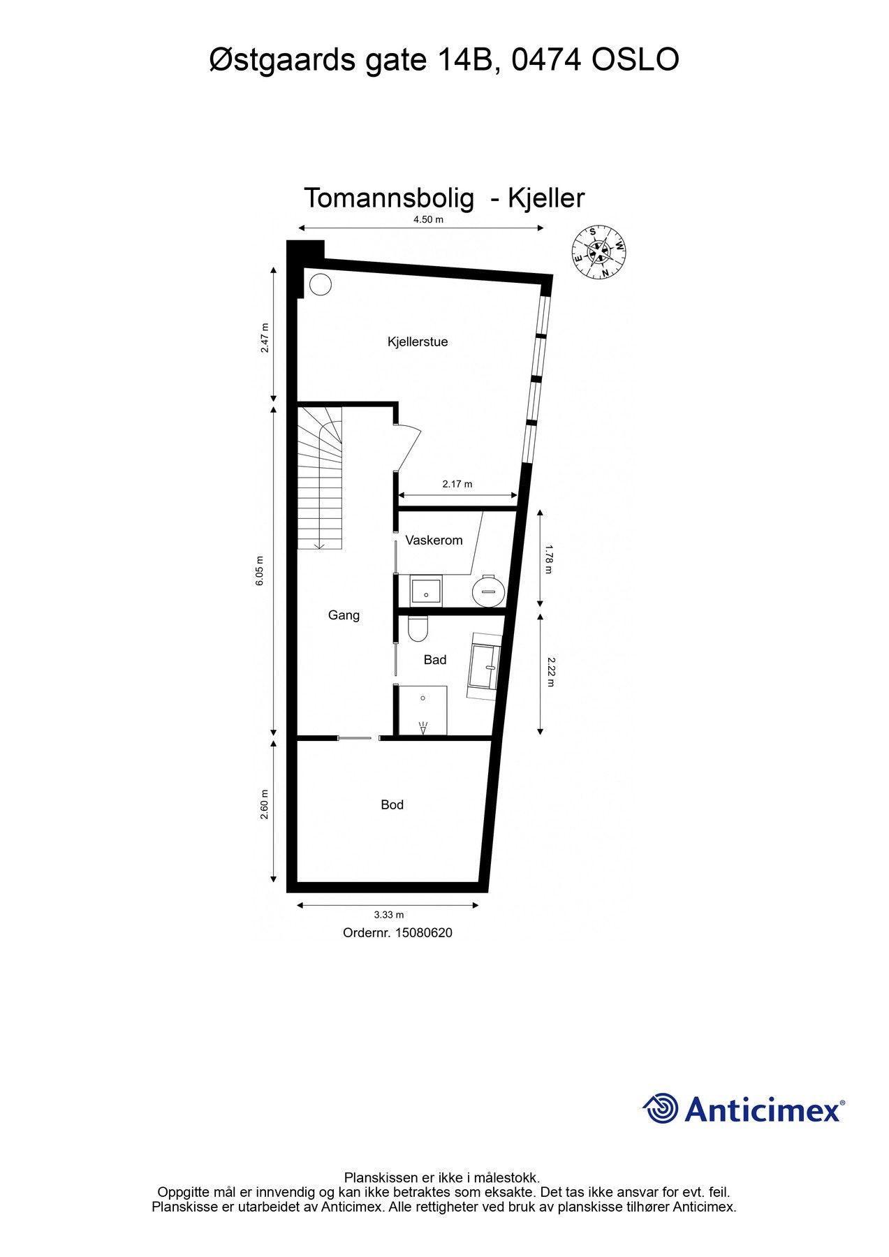 Plantegning kjeller. Galleribilde