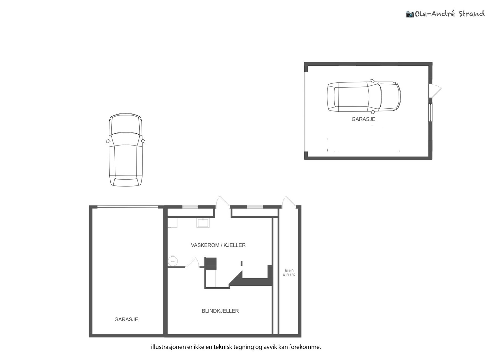 BRA-e i underetasjen er 22 m² som i hovedsak er den integrerte garasjen. Kjellerom er ikke målbart. Den frittstående garasjen fra 2023 er 31 m². Galleribilde