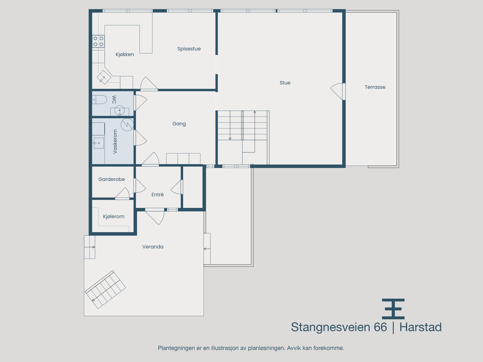 Plantegning 1. etasje Galleribilde