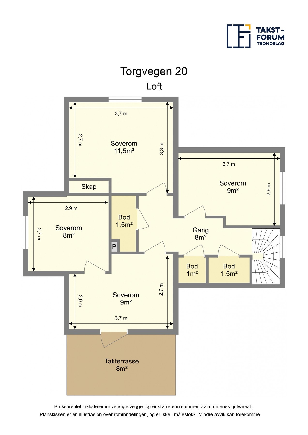 Plantegning - Loft. Galleribilde