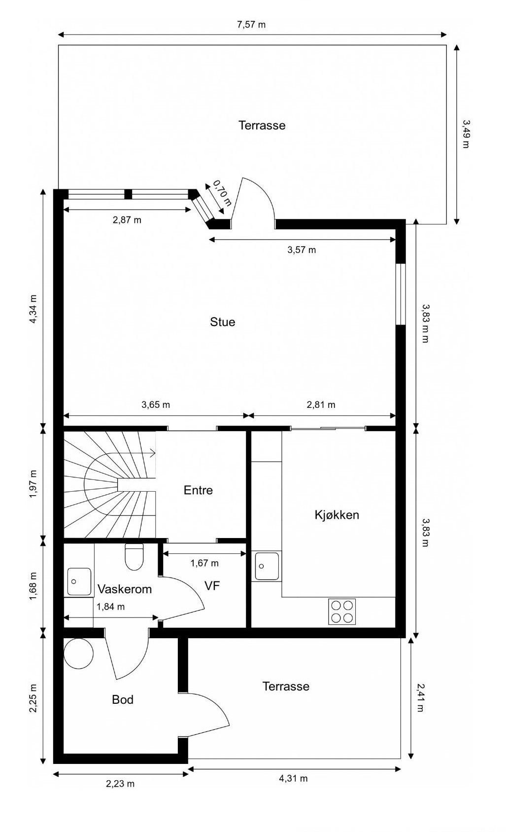 1. etg. (Plantegningene er ikke målbare, og avvik i mål og utforming kan forekomme) Galleribilde