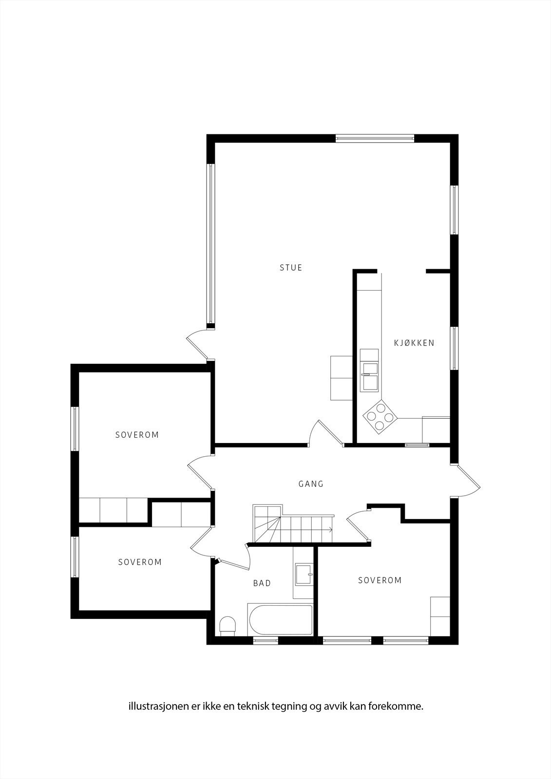 Plantegning hovedetasje Galleribilde