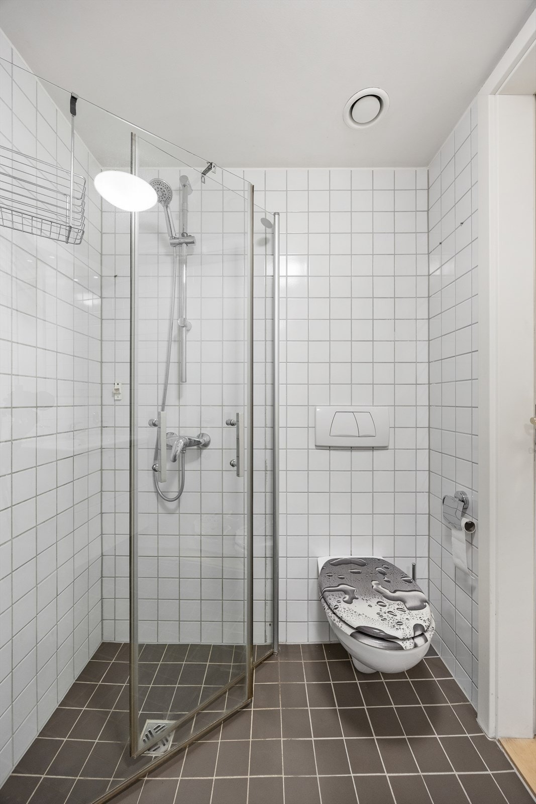 Her er det veggmontert klosett for enklere renhold, og mekanisk avtrekk sørger for god ventilasjon. Galleribilde