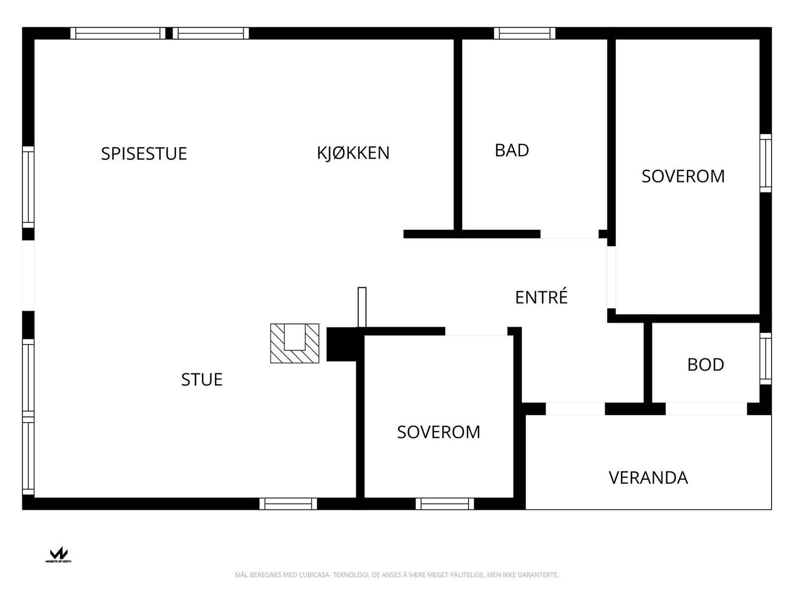 Hyttas planløsning Galleribilde