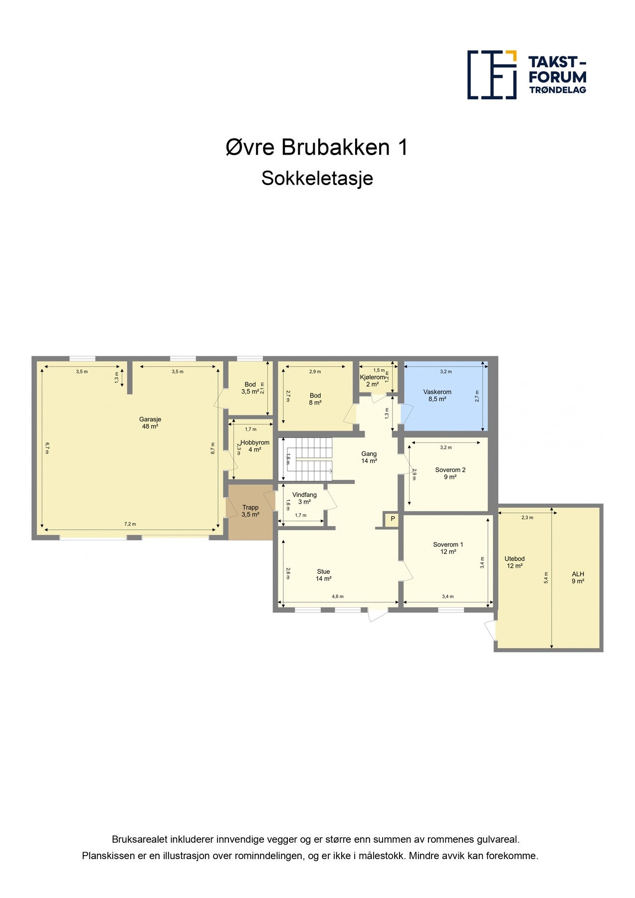 Planskisse underetasje. Galleribilde