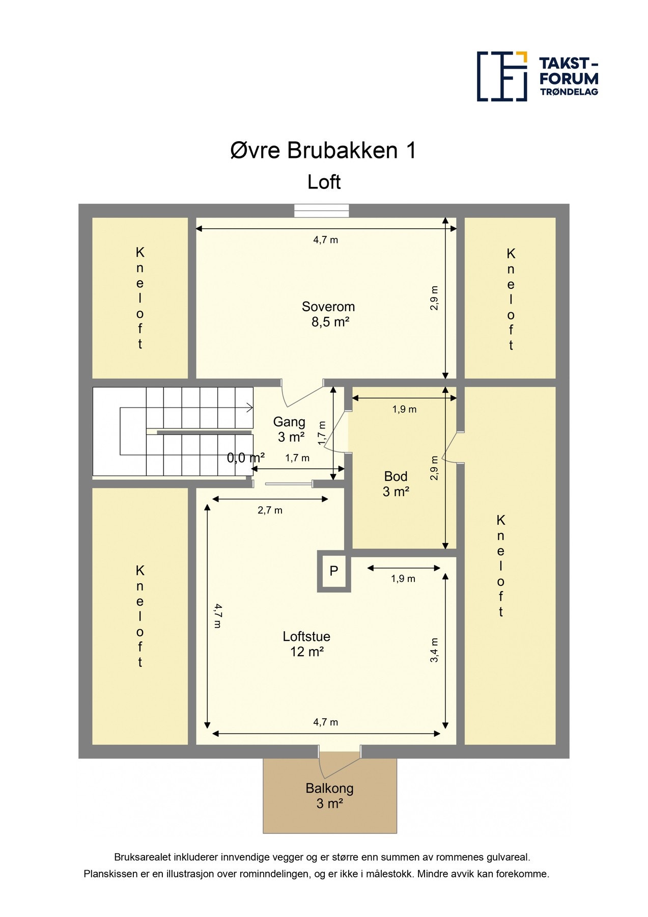 Planskisse loft. Galleribilde