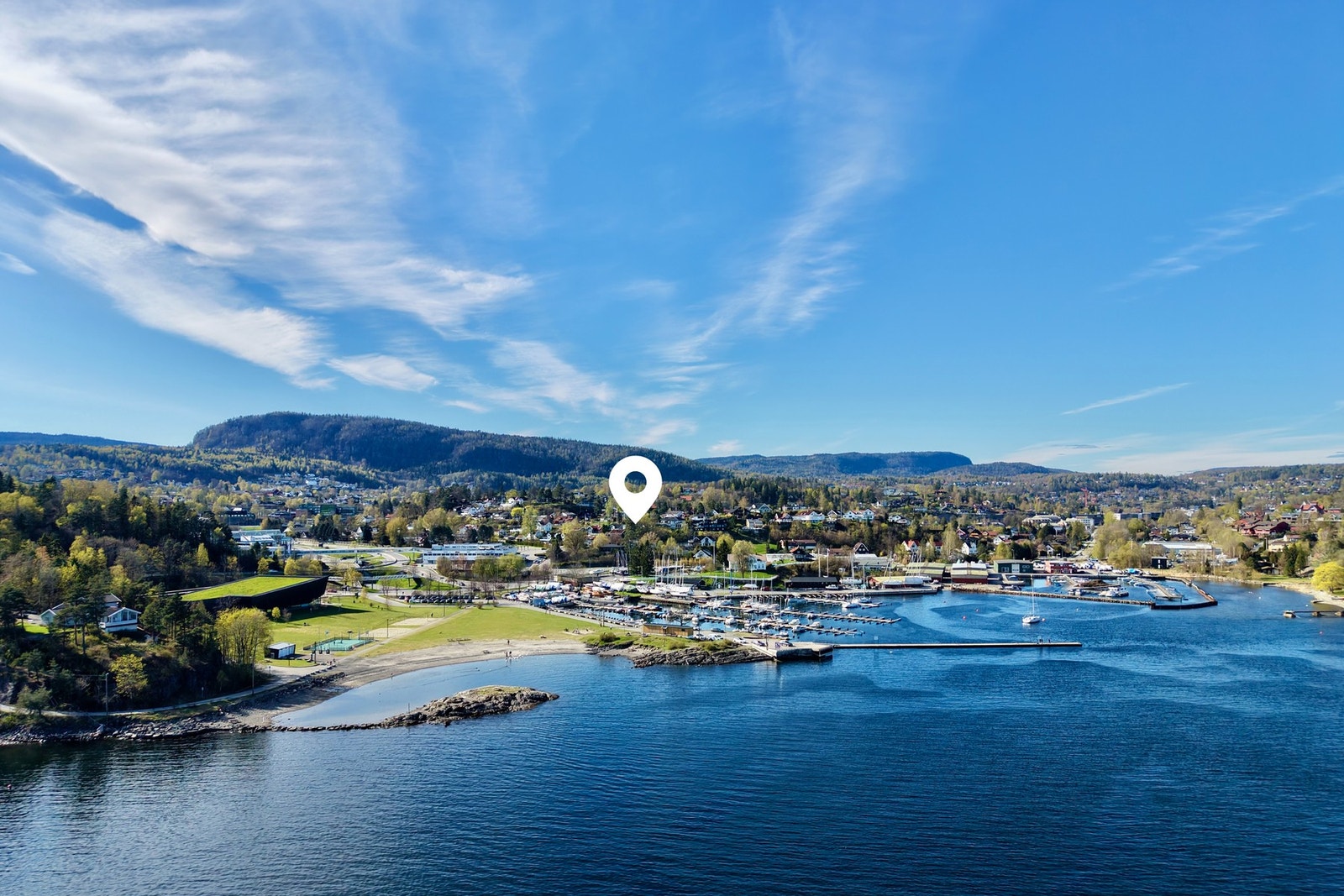 Holmen Sjøfront - Holmenåsen 26 markert med pil Galleribilde