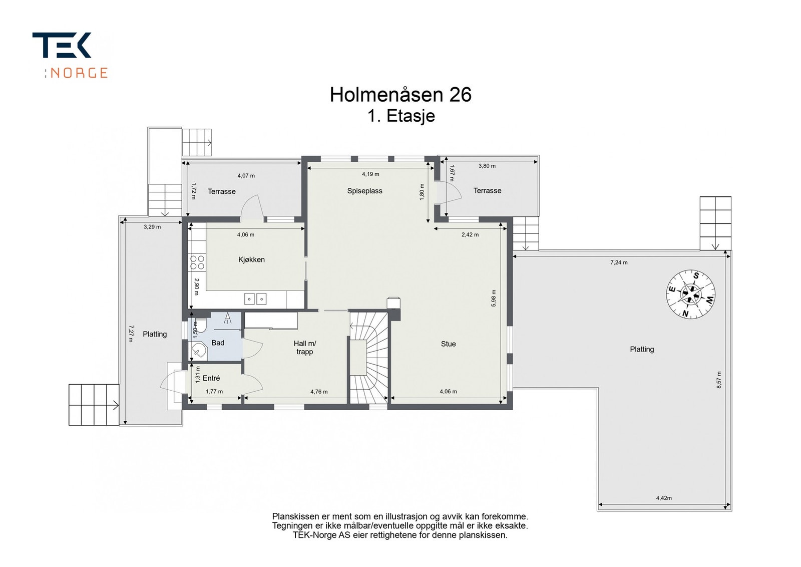 Plantegning 1. etasje, Holmenåsen 26 Galleribilde
