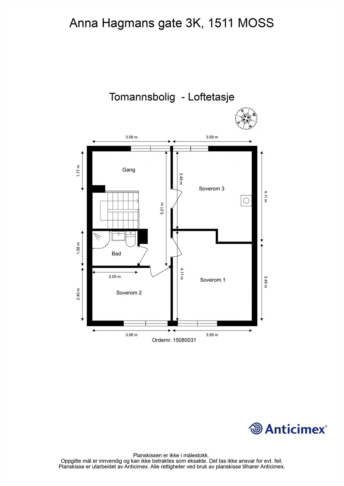 Veiledende skisse av andre etasje. Galleribilde